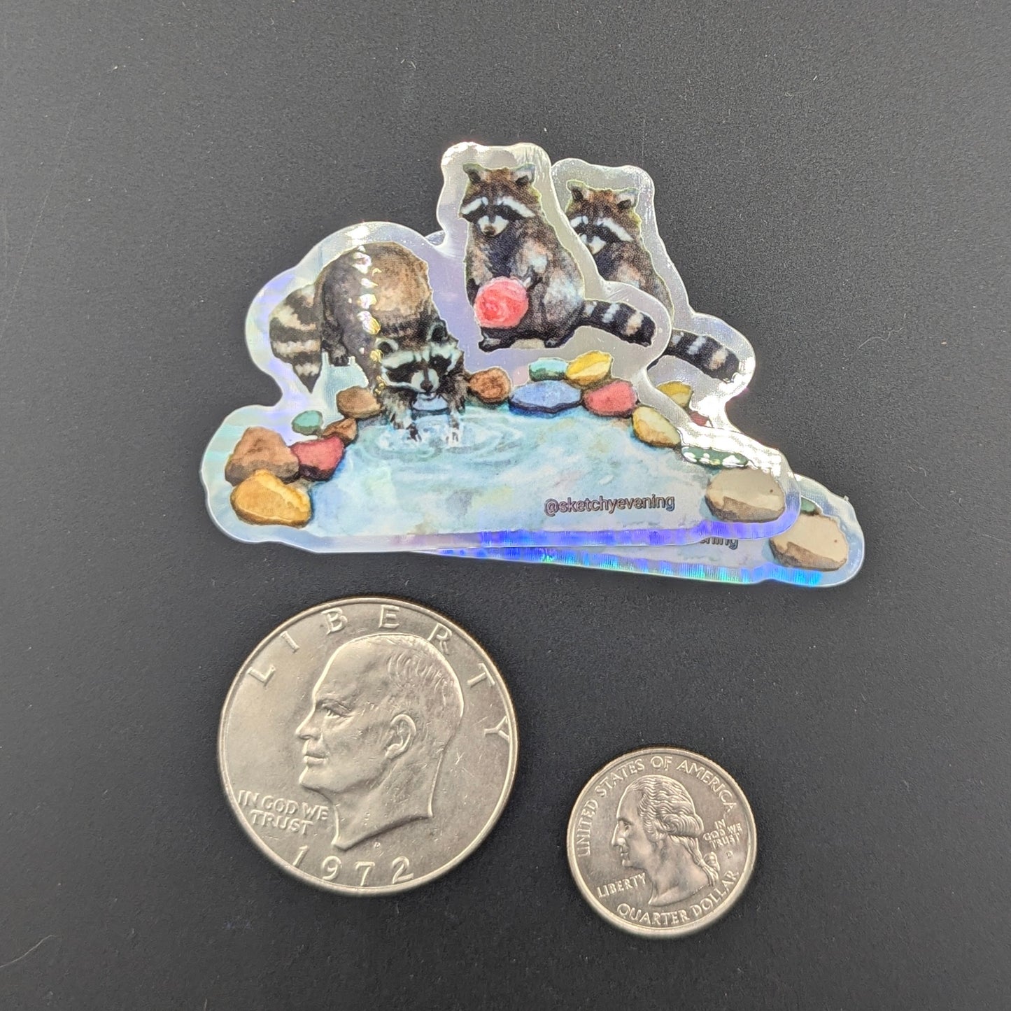 Holographic Raccoon Sticker